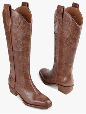 NIB NWT Western Cowboy Wide Calf Boots Women's Size 8